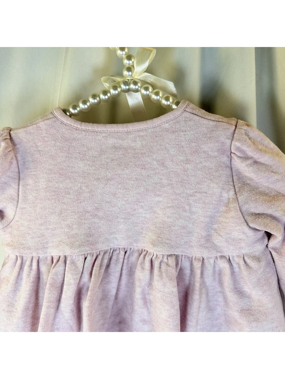Ralph Lauren Pink Ruffle Dress Girl's Sz 18 months Button Long Sleeve